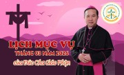 LỊCH MỤC VỤ THÁNG 03.2026 CỦA ĐỨC GIÁM MỤC
