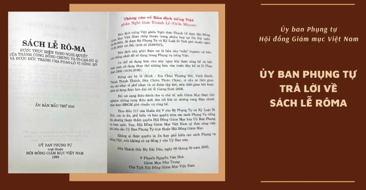 ỦY BAN PHỤNG TỰ HĐGM TRẢ LỜI VỀ SÁCH LỄ RÔMA