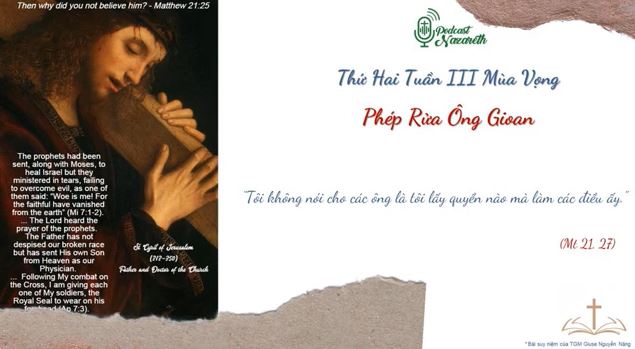 SUY NIỆM THỨ HAI TUẦN III MÙA VỌNG