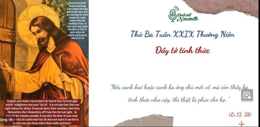 SUY NIỆM THỨ BA TUẦN 29 THƯỜNG NIÊN