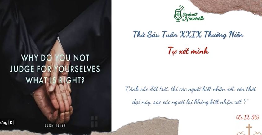 SUY NIỆM THỨ SÁU TUẦN 29 THƯỜNG NIÊN